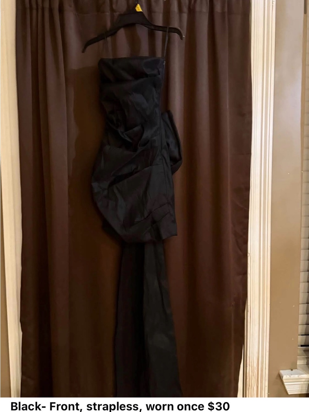 Strapless Black Evening Dress